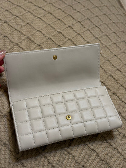 YSL Saint Laurent white leather wallet