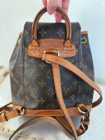 Pre-owned Authentic Louis Vuitton Montsouris Mini Monogram Backpack
