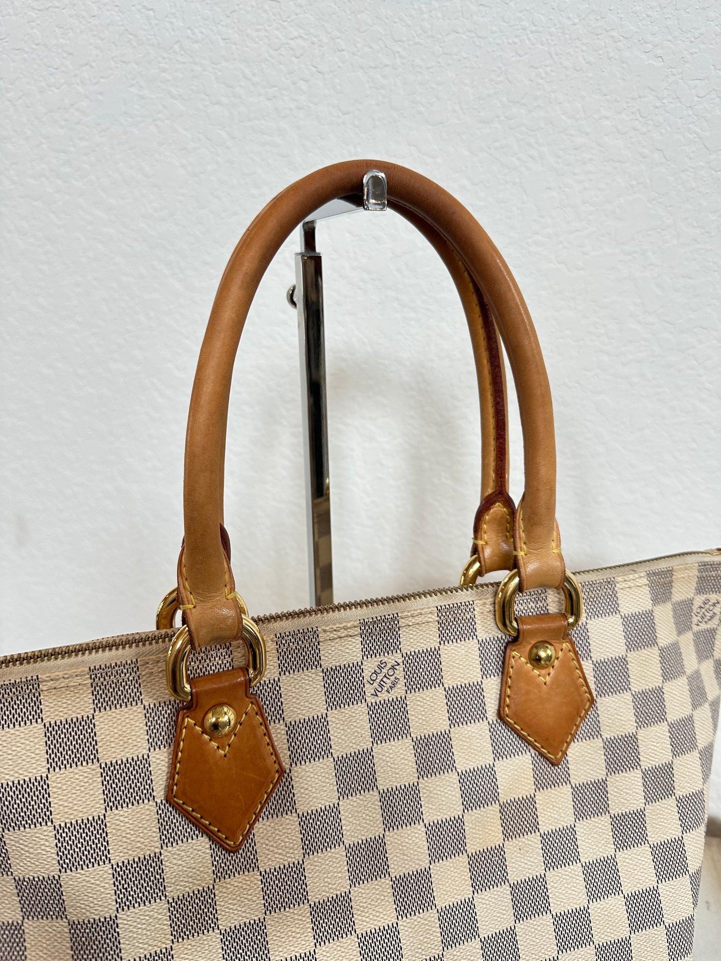 Pre-owned Authentic Louis Vuitton Saleya PM Damier Azur Shoulder / Tote Bag