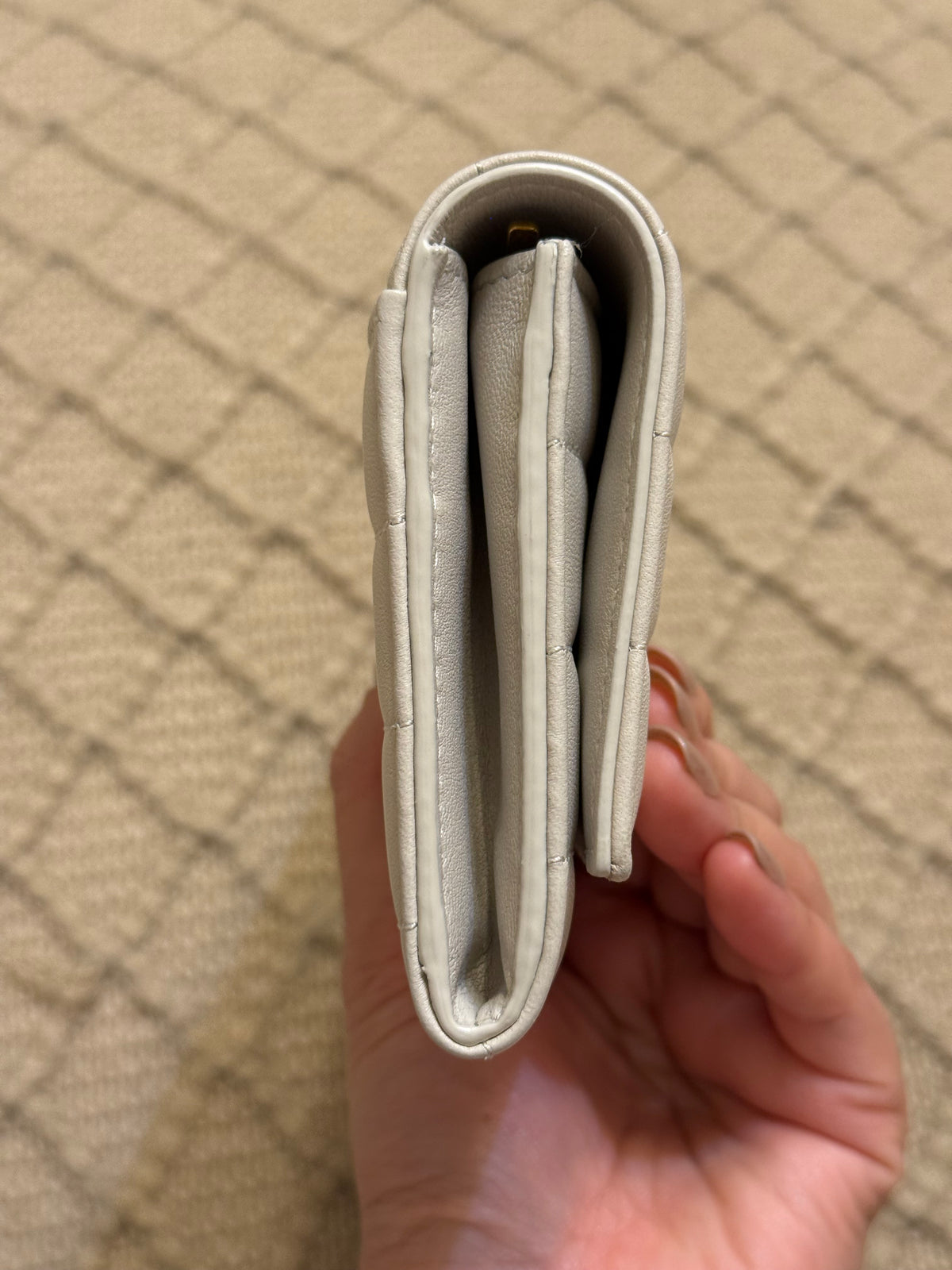 YSL Saint Laurent white leather wallet