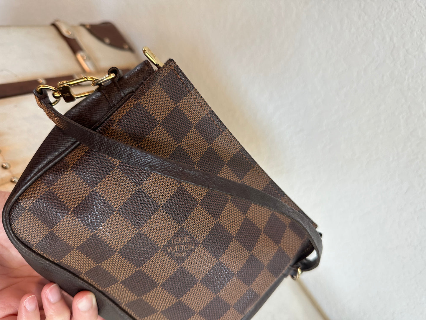 Pre-owned Authentic Louis Vuitton Damier Ebene Trousse Pochette Handbag