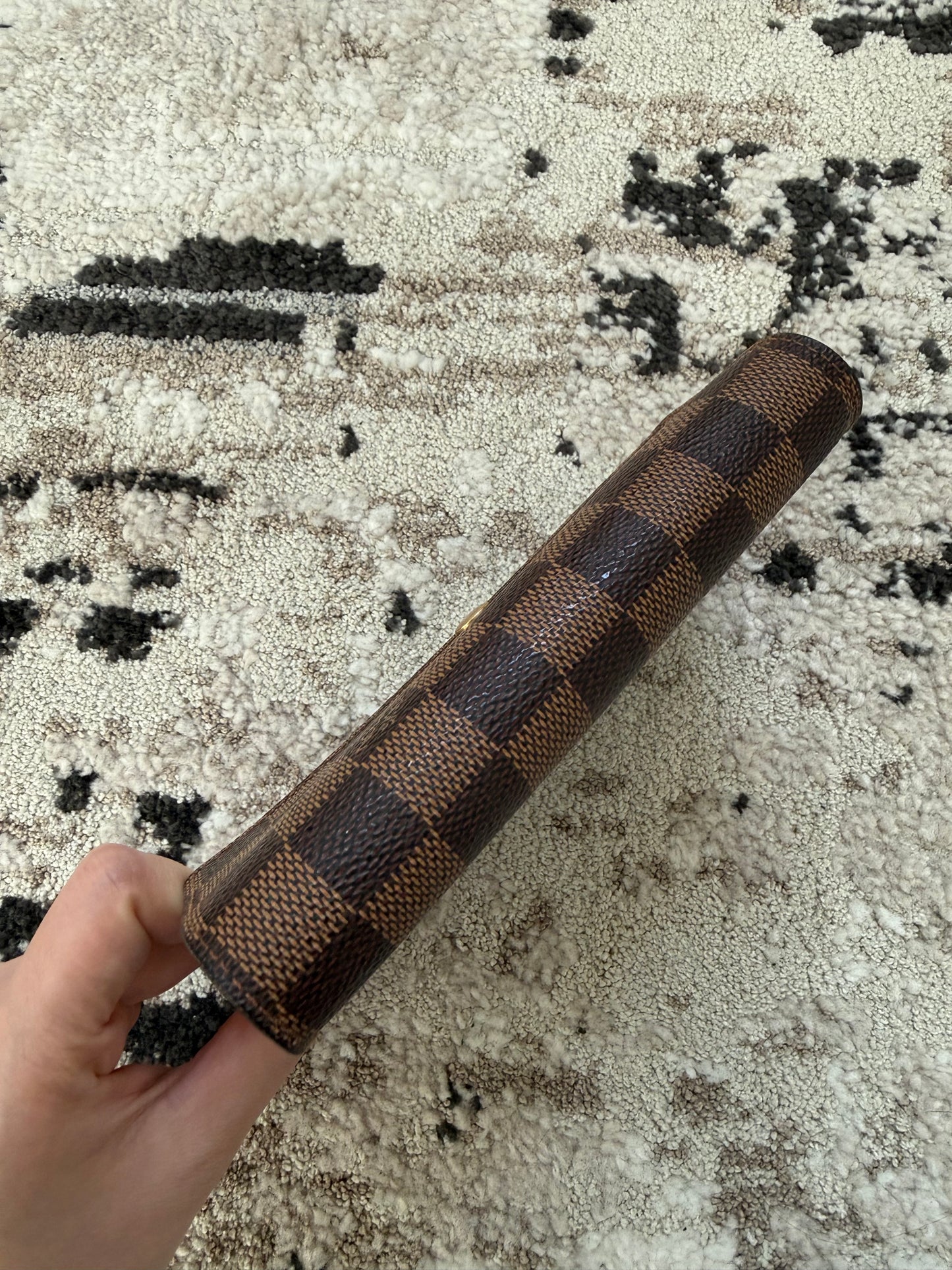 Pre-owned Authentic Louis Vuitton Porte Tresor Etui Papier Damier Ebene Trifold Wallet