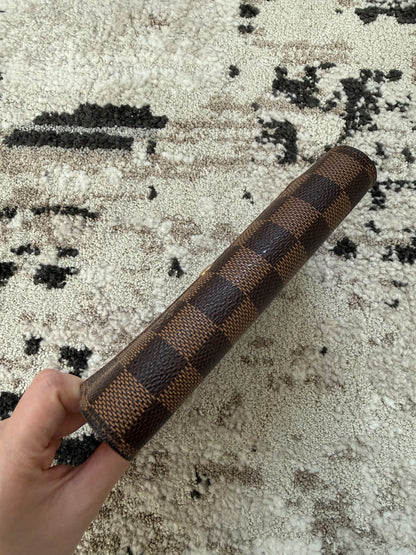 Pre-owned Authentic Louis Vuitton Porte Tresor Etui Papier Damier Ebene Trifold Wallet