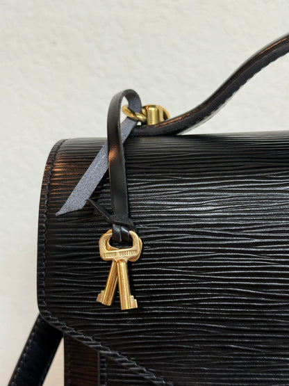 Pre-owned Authentic Louis Vuitton Monceau 28 Epi Black Shoulder / Crossbody Bag