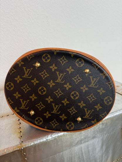 Pre-owned Authentic Louis Vuitton Bucket GM Monogram Shoulder Tote Bag