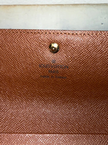 Pre-owned Authentic Louis Vuitton Porte Tresor Etui Papier Monogram Trifold Wallet