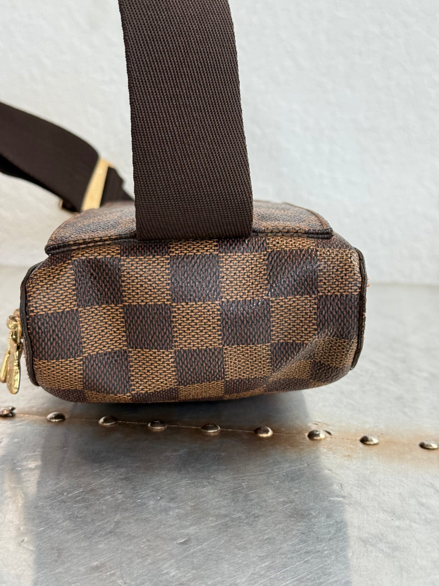 Pre-owned Authentic Louis Vuitton Damier Ebene Geronimos Body Bag