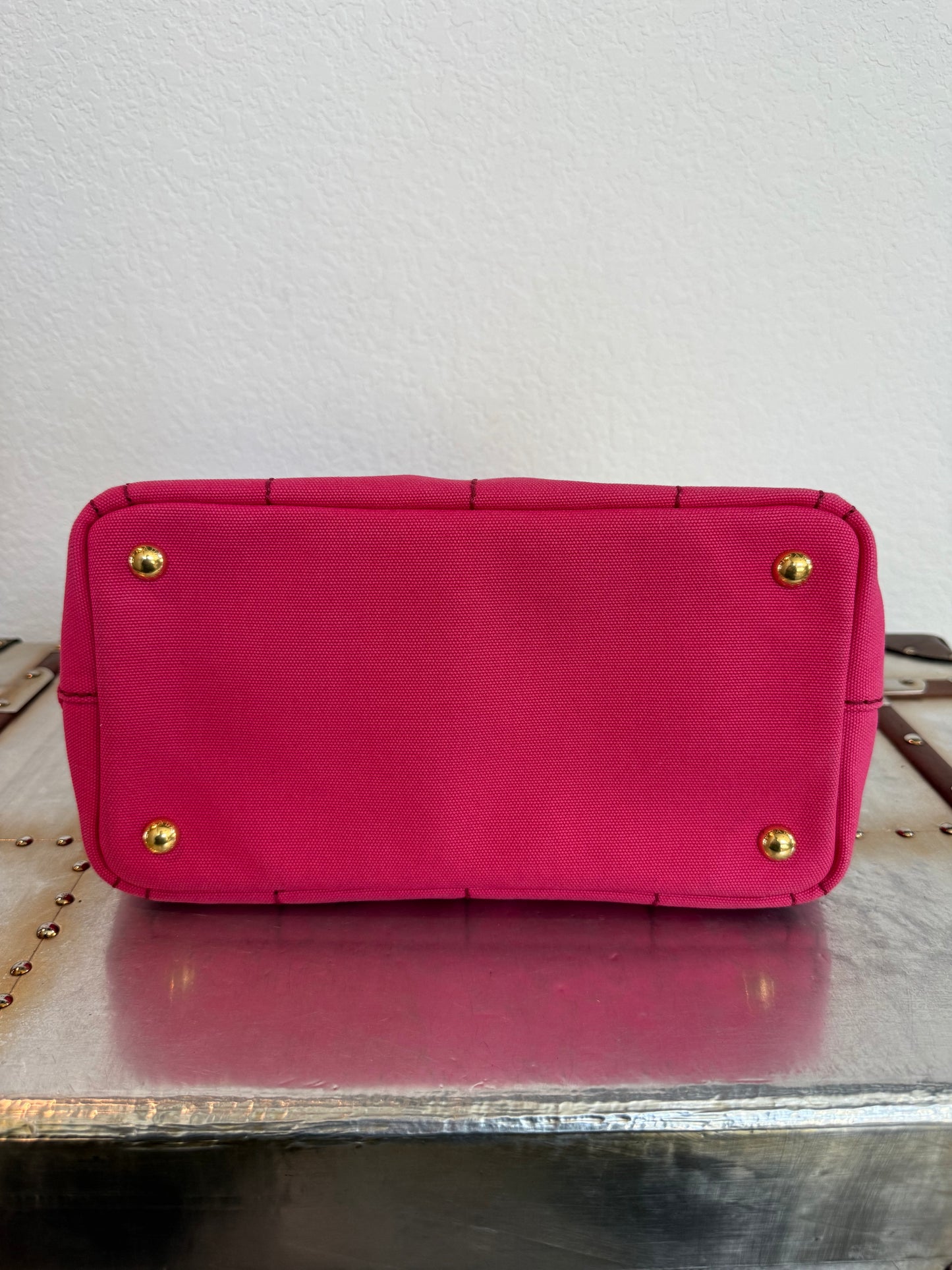 Pre-owned Authentic Prada Canapa Canvas Tote Bag