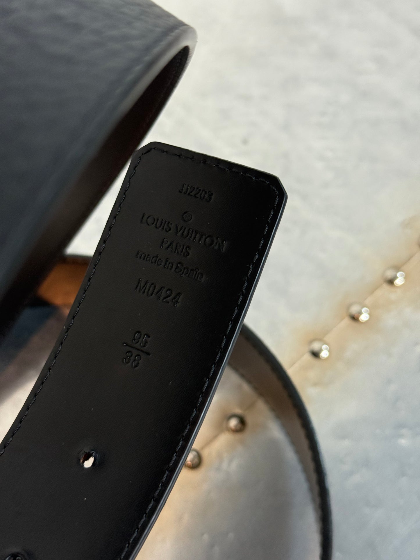 Pre-owned Authentic Louis Vuitton Aerogram 95CM Belt