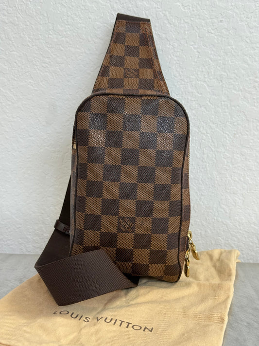 Pre-owned Authentic Louis Vuitton Damier Ebene Geronimos Body Bag