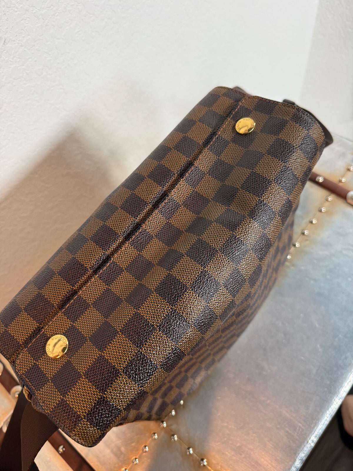 Pre-owned Authentic Louis Vuitton Naviglio Damier Ebene Crossbody Bag