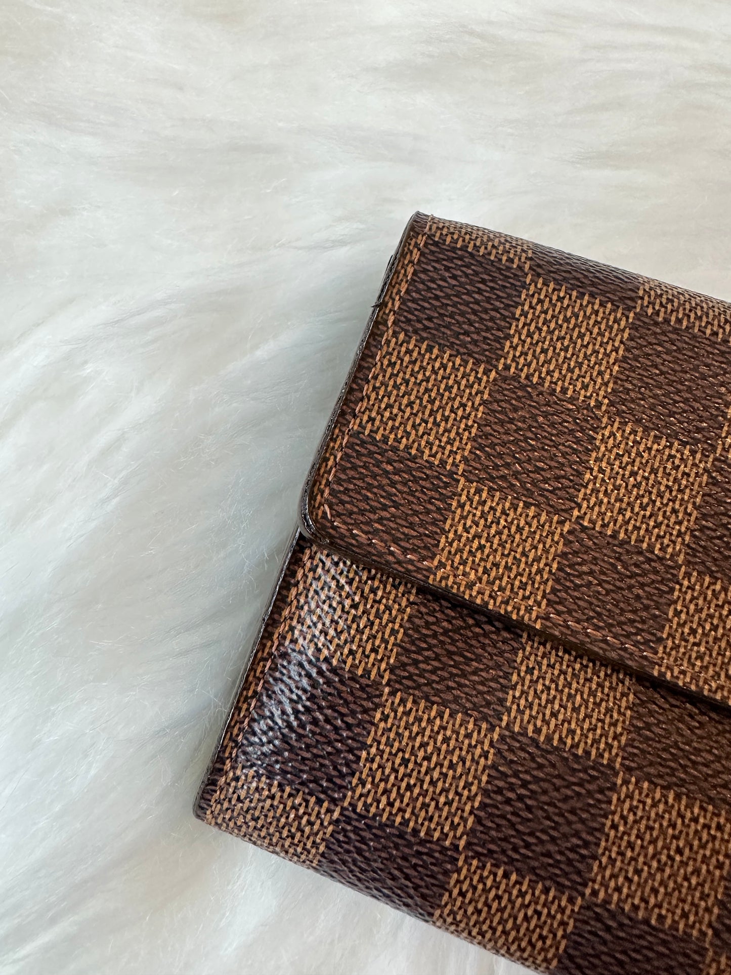 Pre-owned Authentic Louis Vuitton Portefeuille Sarah Damier Ebene Long Wallet