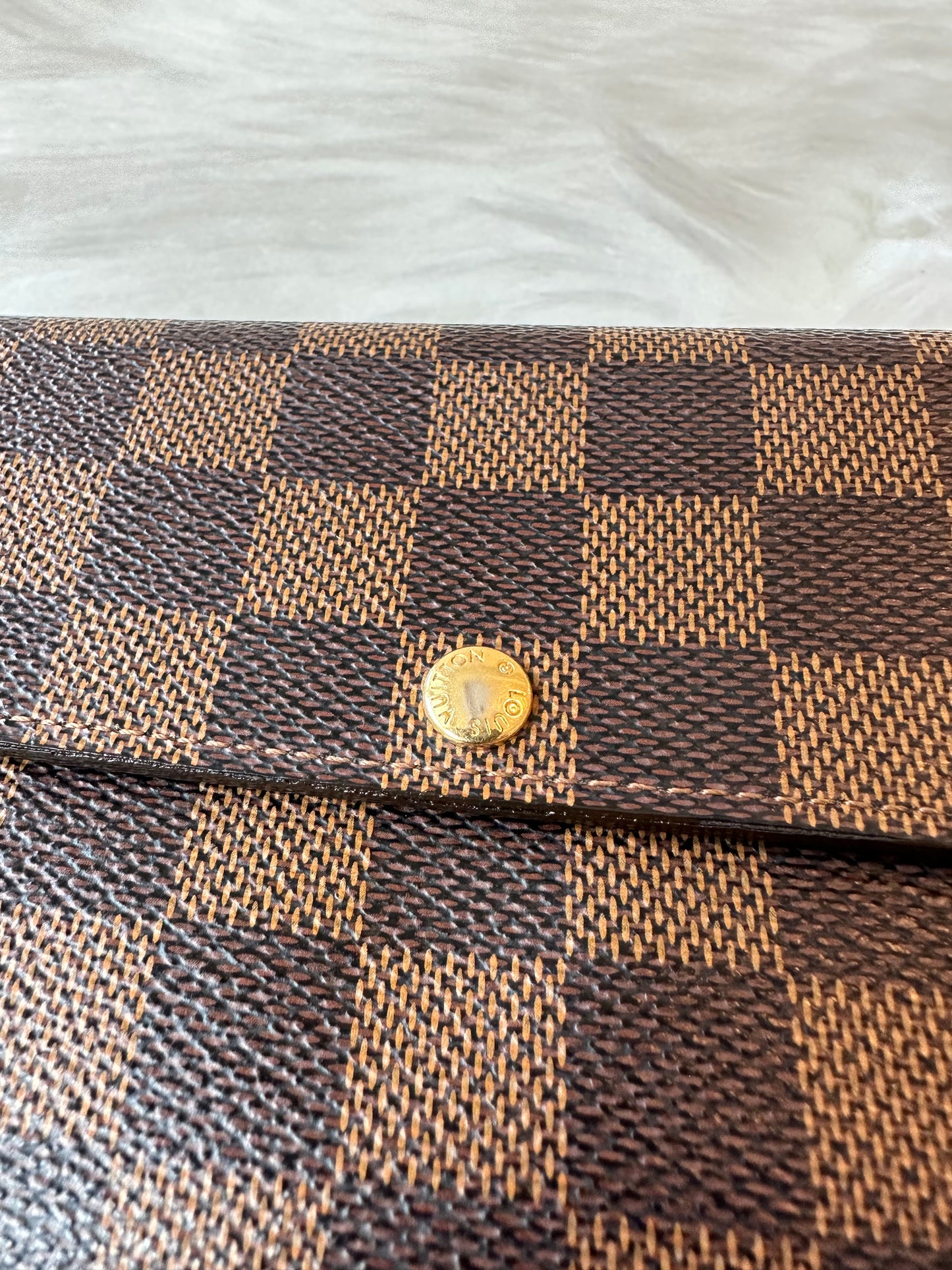 Pre-owned Authentic Louis Vuitton Portefeuille Sarah Damier Ebene Long Wallet