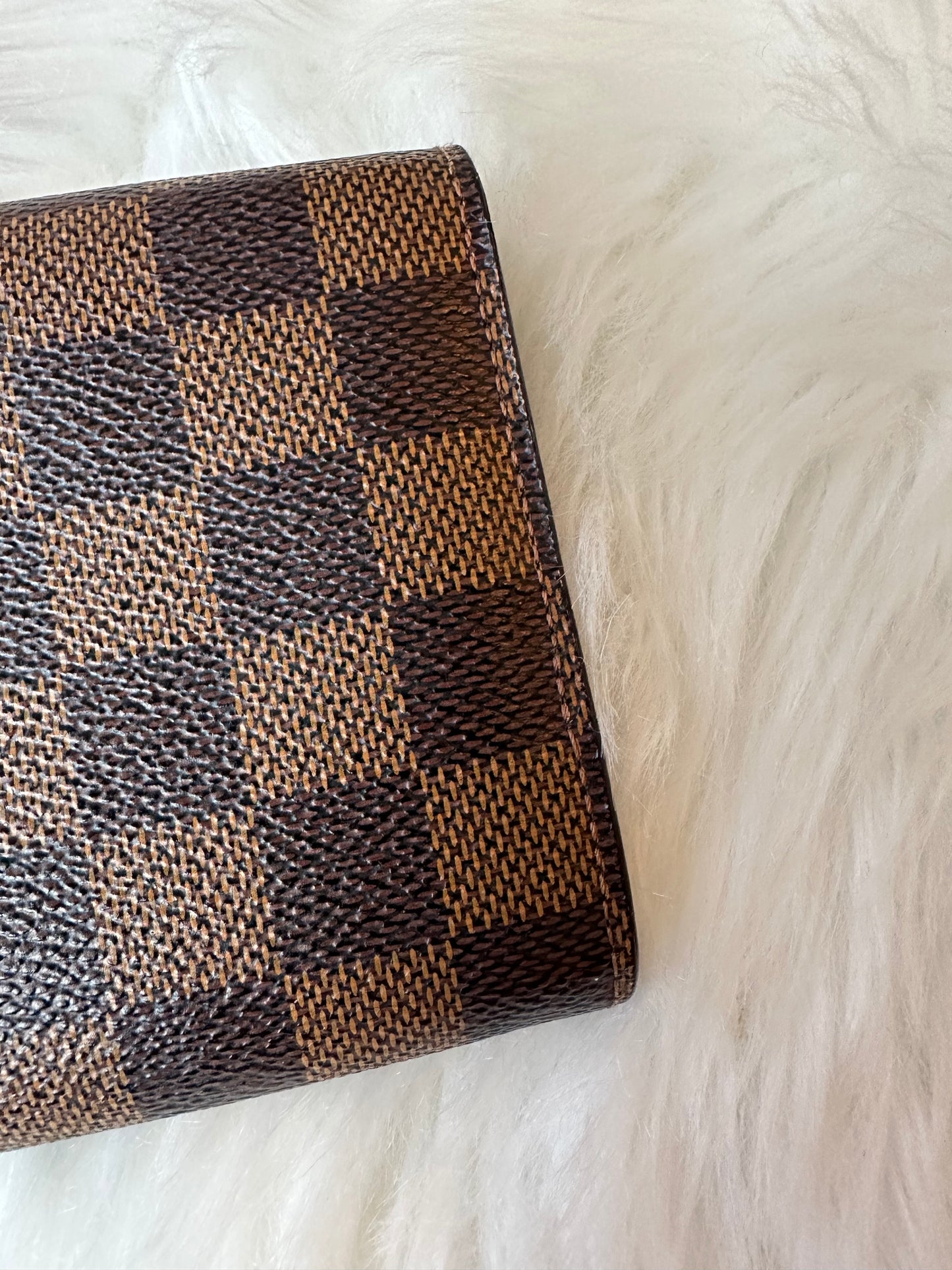 Pre-owned Authentic Louis Vuitton Portefeuille Sarah Damier Ebene Long Wallet