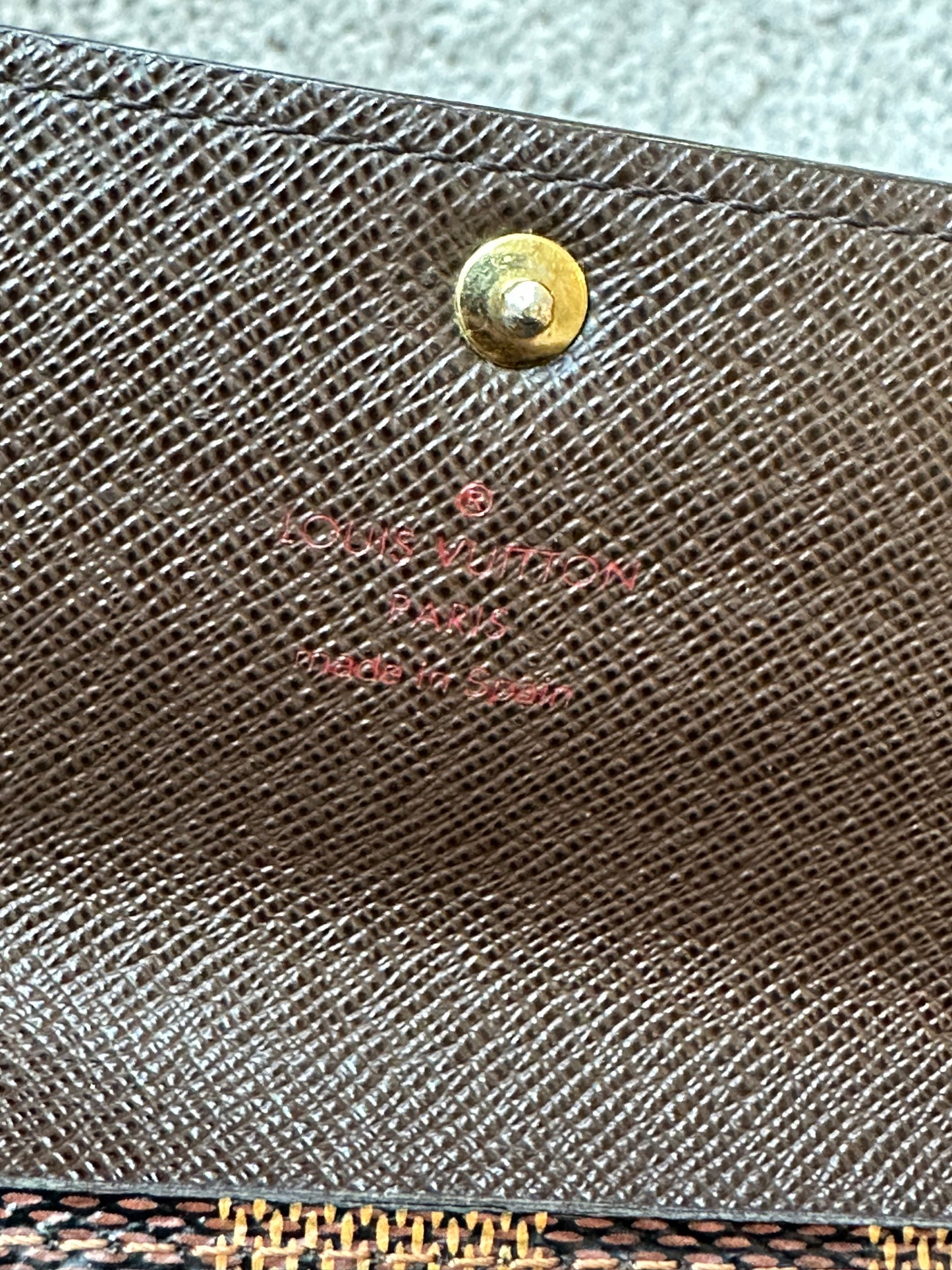 Pre-owned Authentic Louis Vuitton Portefeuille Sarah Damier Ebene Long Wallet