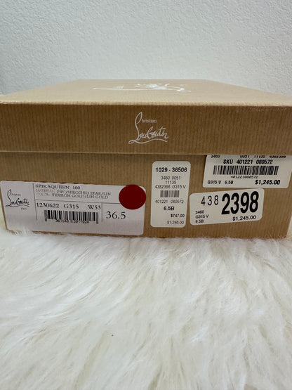 Pre-owned Authentic Christian Louboutin Spikaqueen Crystal Ankle-Strap Red Sole Pumps Shoes / Heels