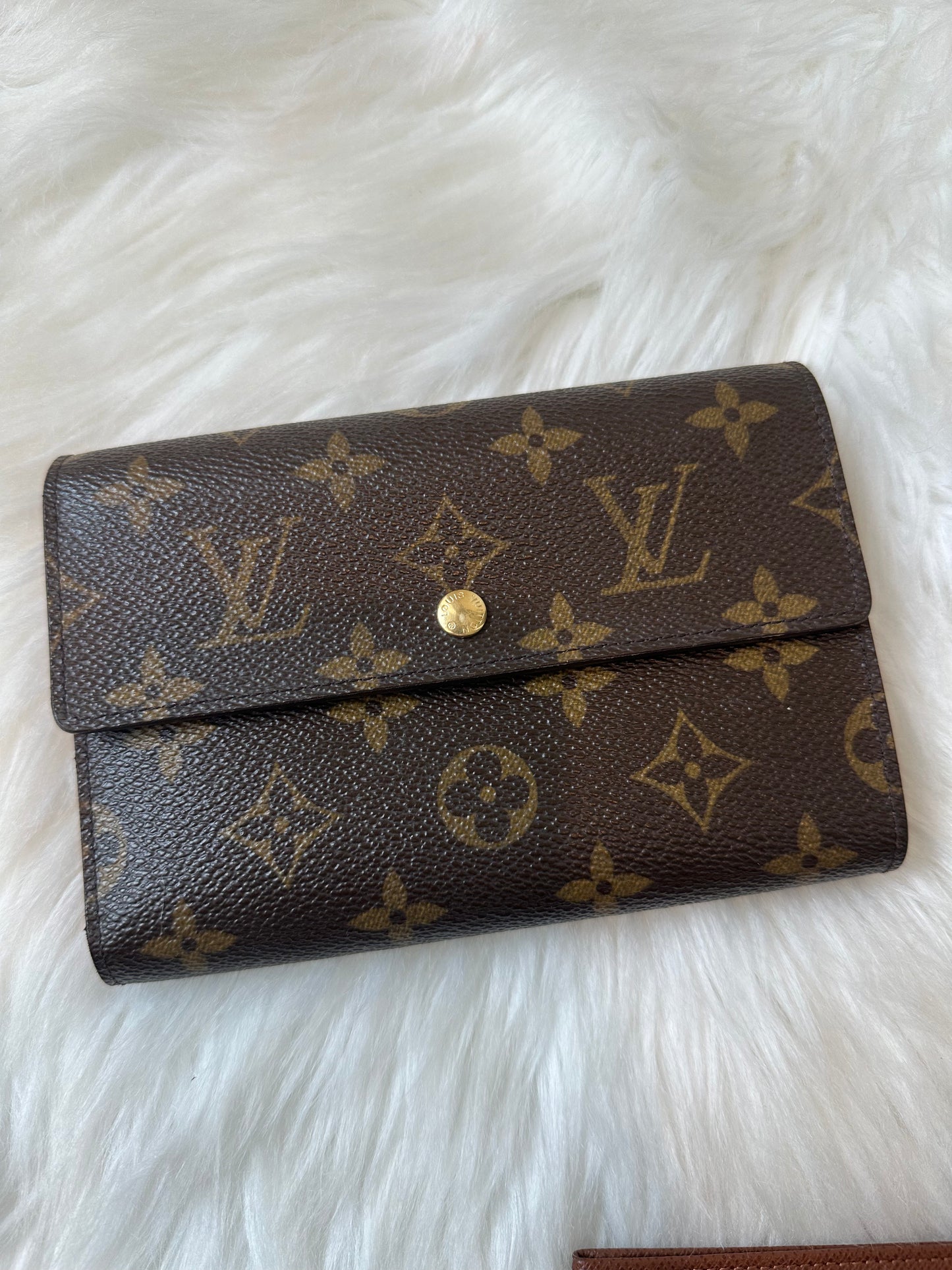 Pre-owned Authentic Louis Vuitton Porte Tresor Etui Papier Monogram Trifold Wallet