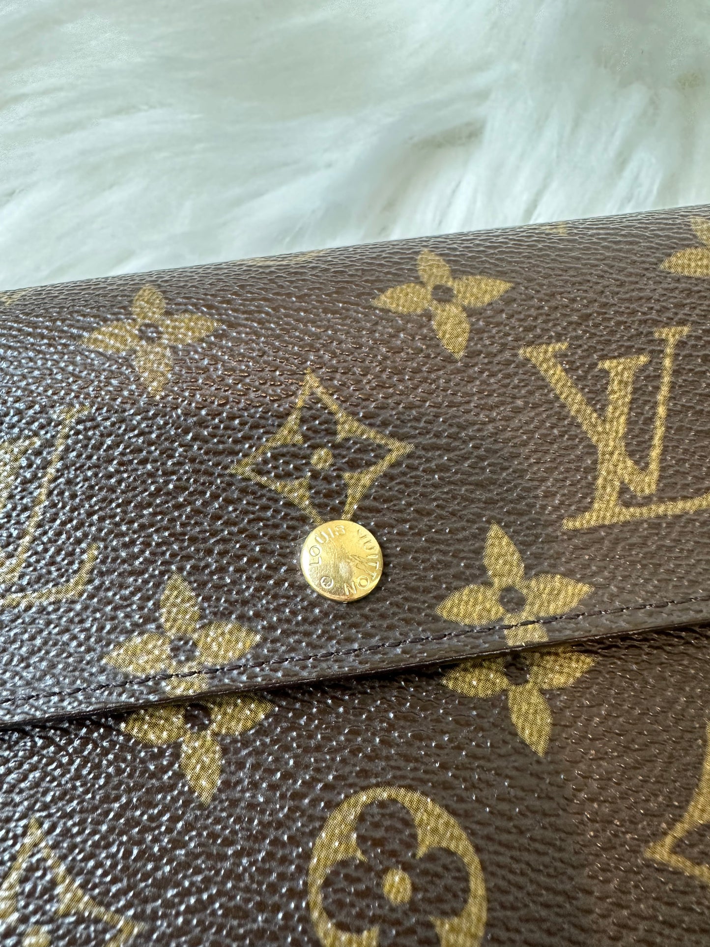 Pre-owned Authentic Louis Vuitton Porte Tresor Etui Papier Monogram Trifold Wallet