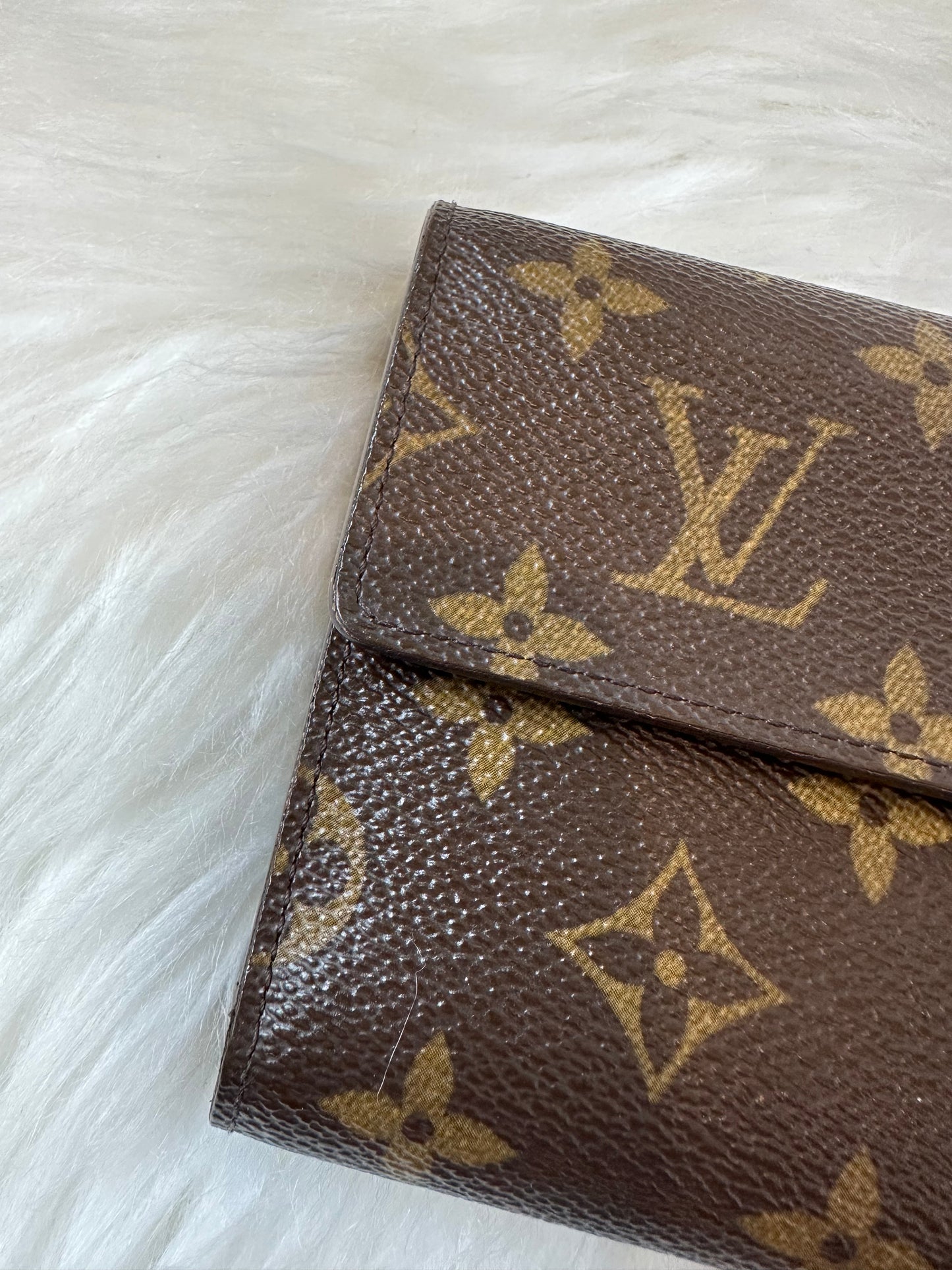 Pre-owned Authentic Louis Vuitton Porte Tresor Etui Papier Monogram Trifold Wallet