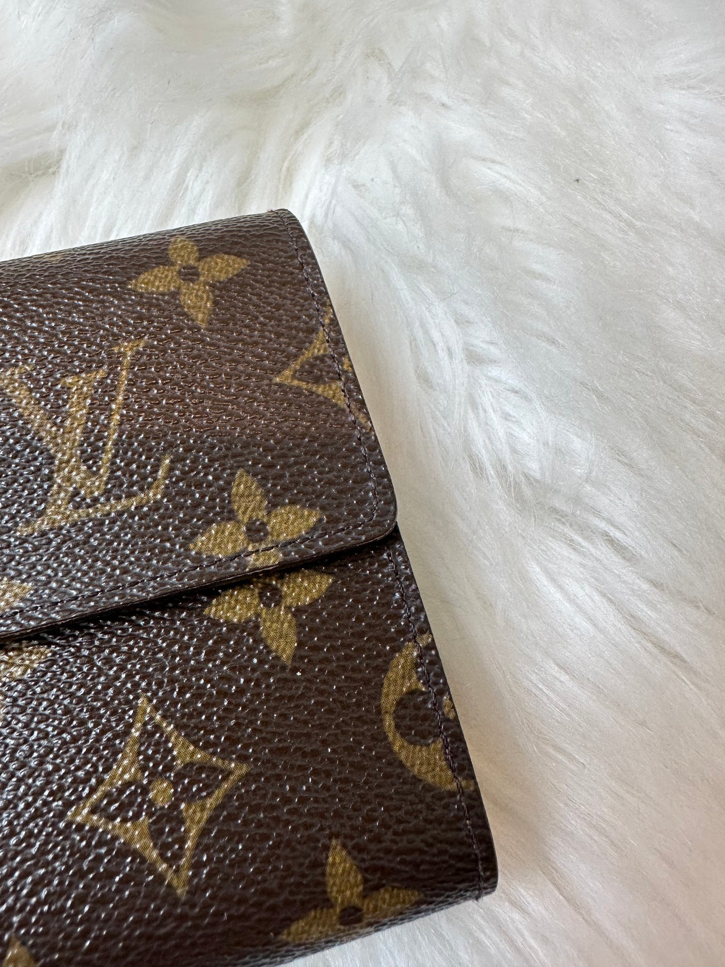 Pre-owned Authentic Louis Vuitton Porte Tresor Etui Papier Monogram Trifold Wallet