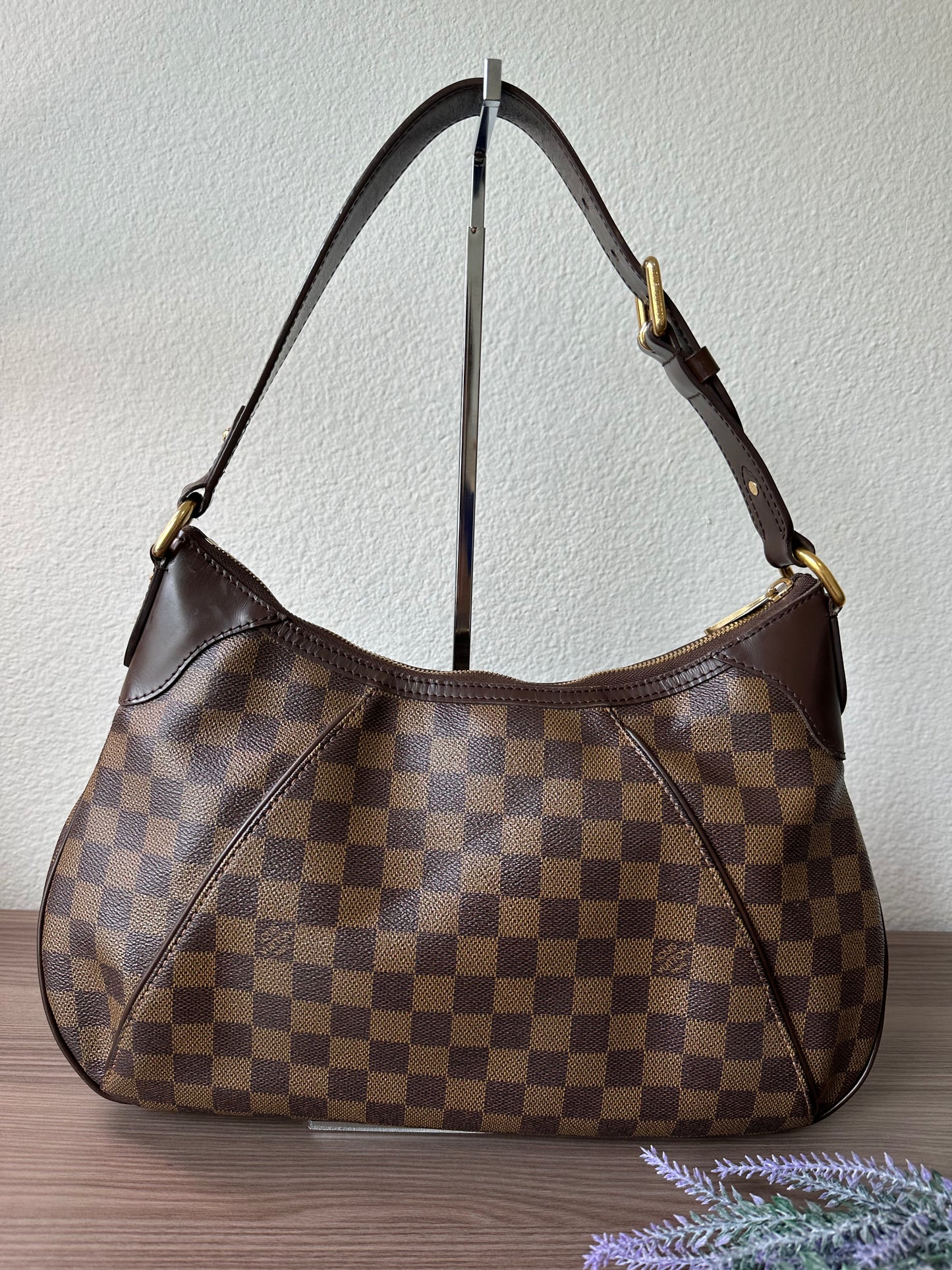 Pre-owned Authentic Louis Vuitton Thames GM Damier Ebene Shoulder Bag