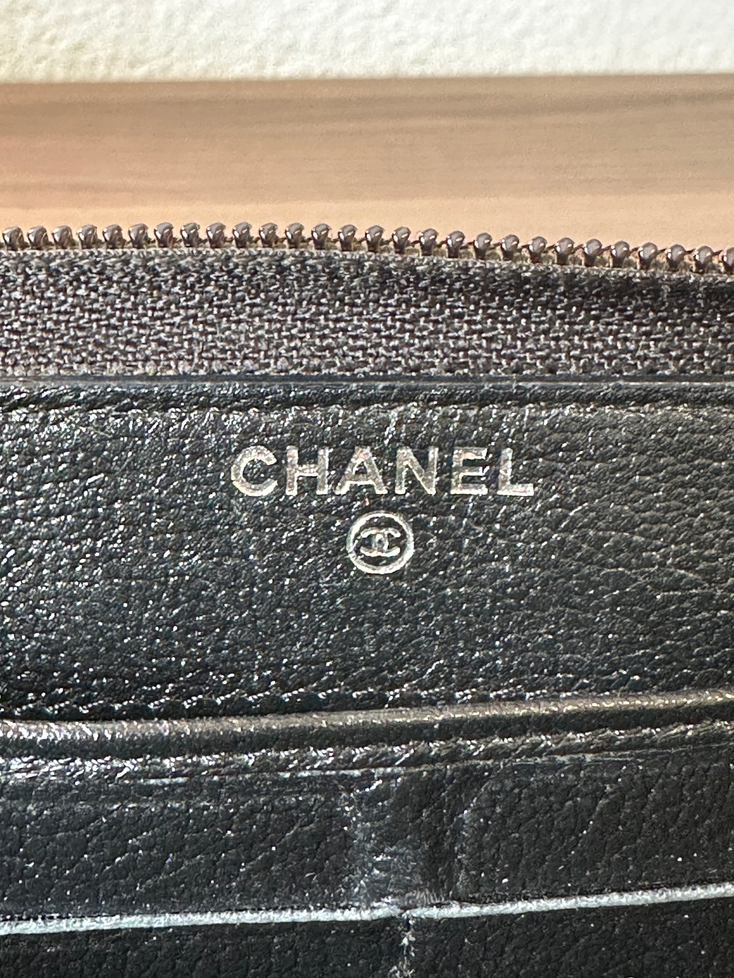 Pre-owned Authentic Chanel Camelia Zip Around Organizer / Long Wallet