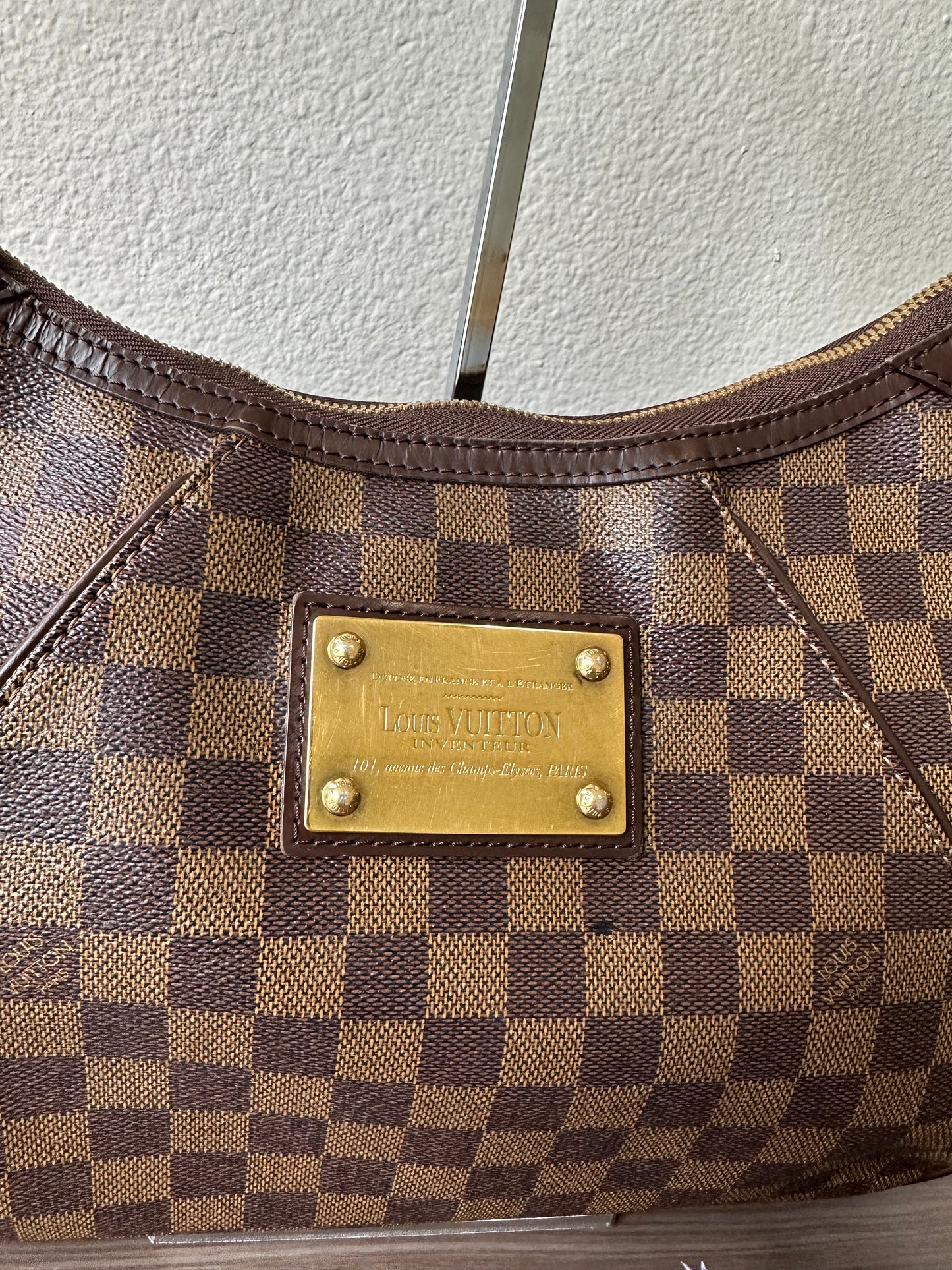 Pre-owned Authentic Louis Vuitton Thames GM Damier Ebene Shoulder Bag