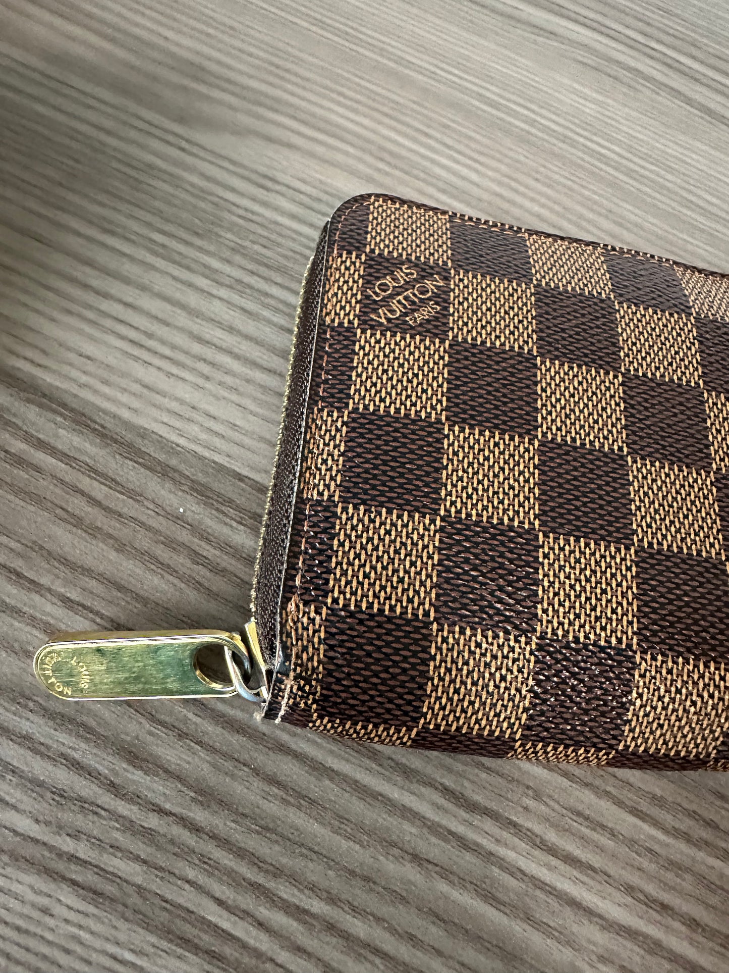 Pre-owned Louis Vuitton Damier Ebene Zippy Long Wallet