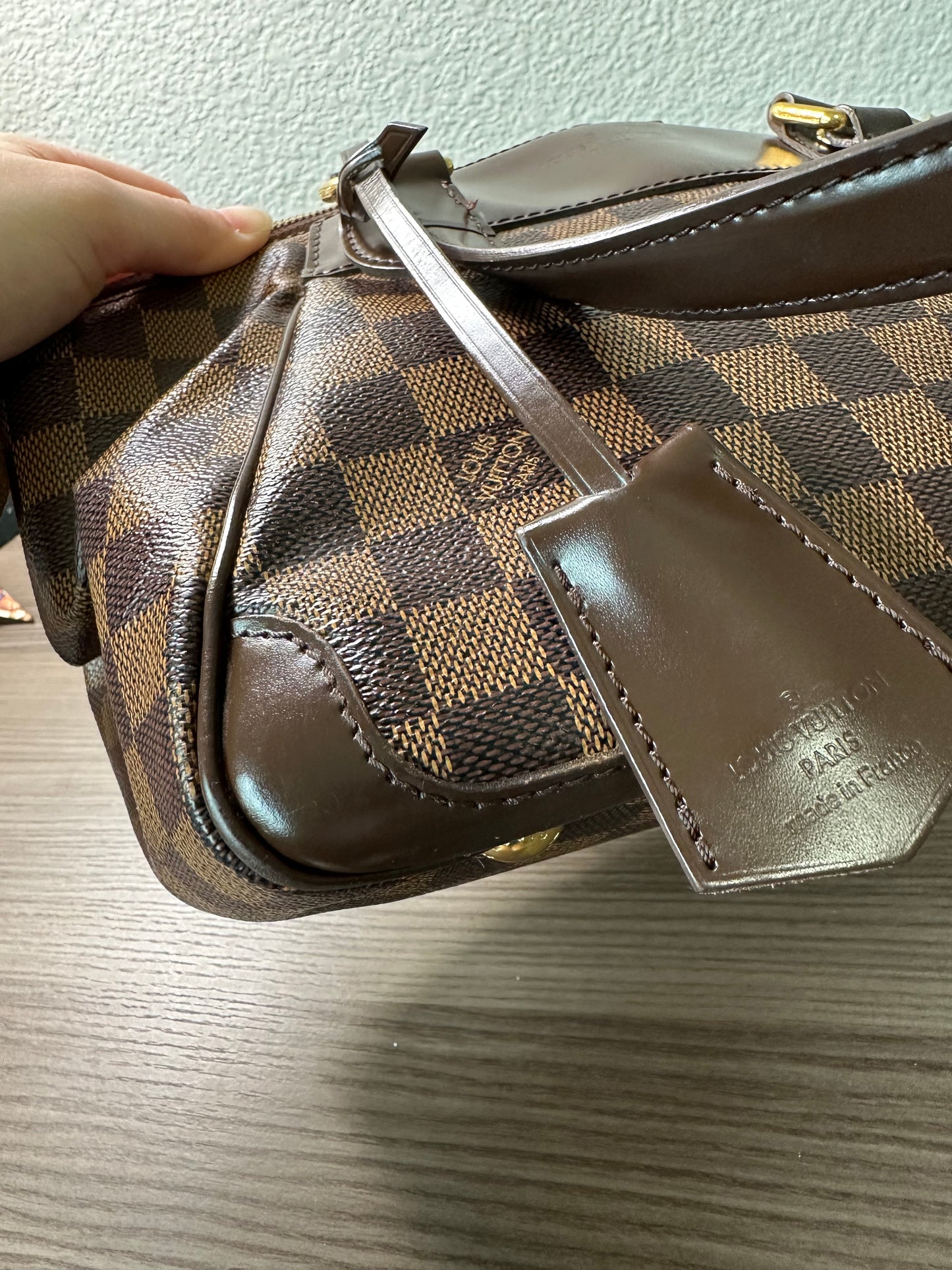 Pre-owned Authentic Louis Vuitton Verona PM Damier Ebene Handbag