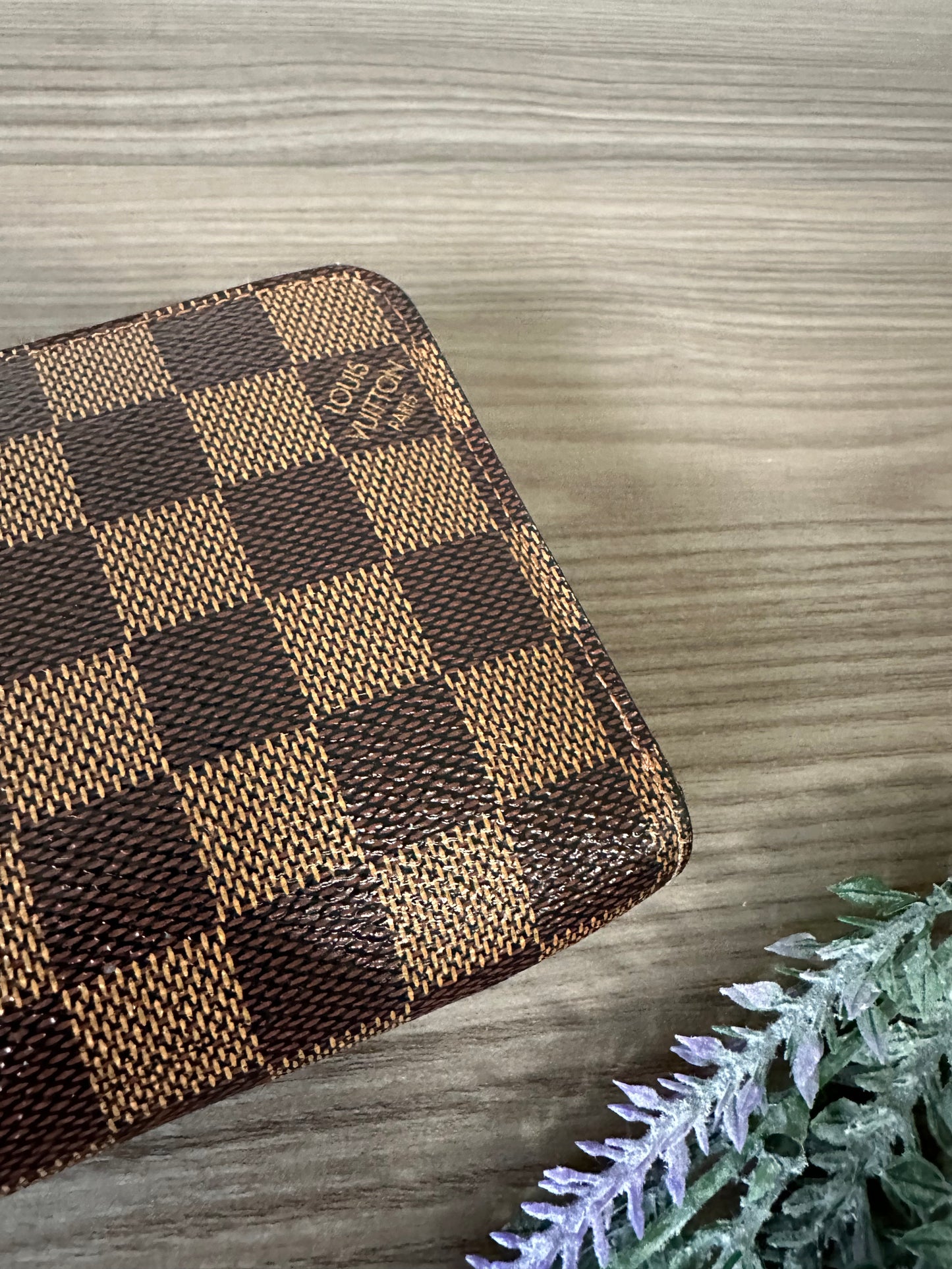 Pre-owned Louis Vuitton Damier Ebene Zippy Long Wallet