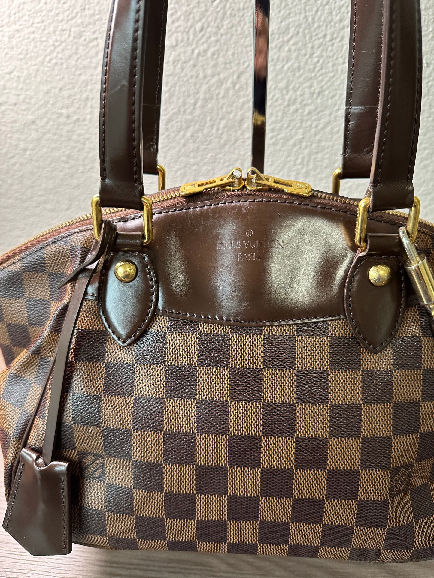 Pre-owned Authentic Louis Vuitton Verona PM Damier Ebene Handbag