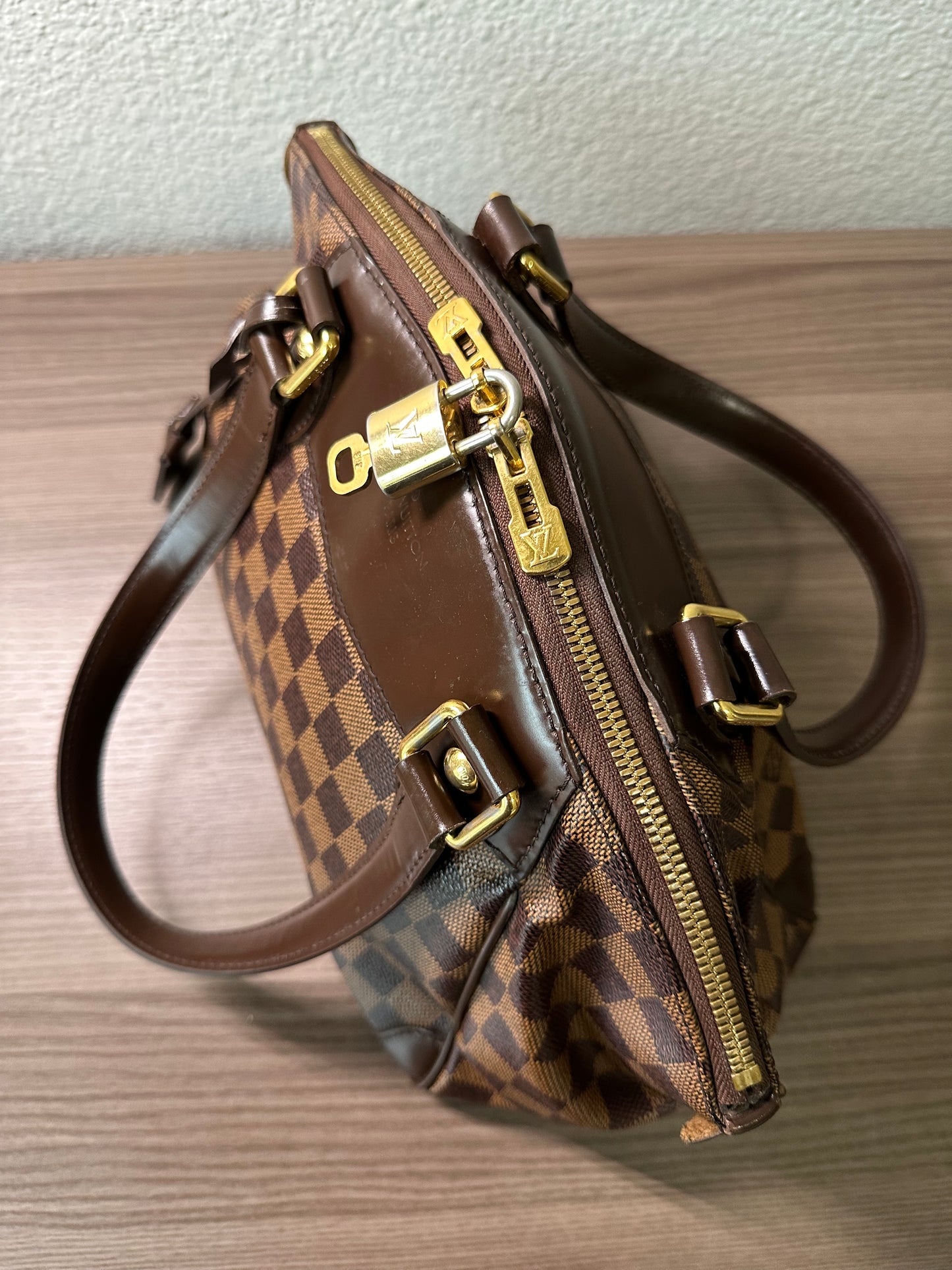 Pre-owned Authentic Louis Vuitton Verona PM Damier Ebene Handbag