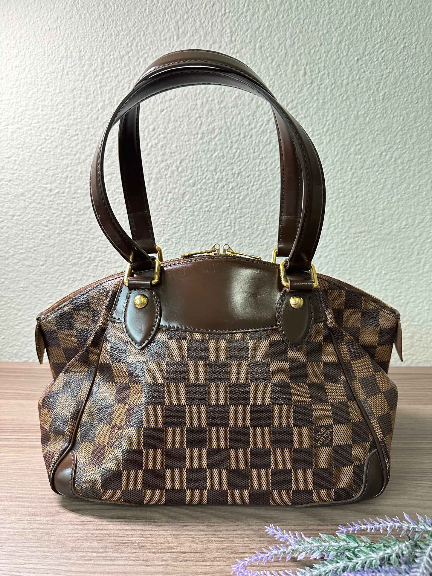 Pre-owned Authentic Louis Vuitton Verona PM Damier Ebene Handbag