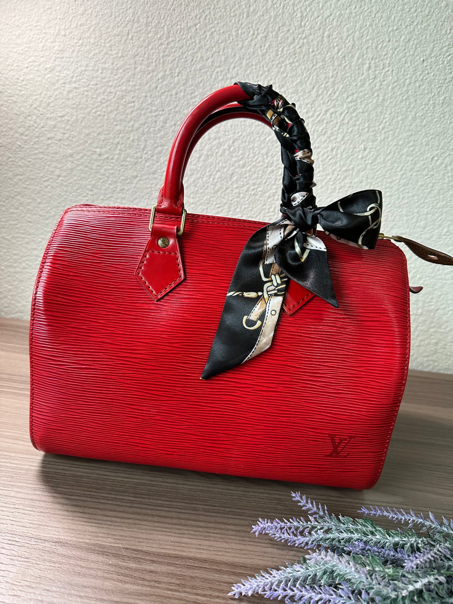 Pre-owned Louis Vuitton Speedy 25 Epi Red Handbag